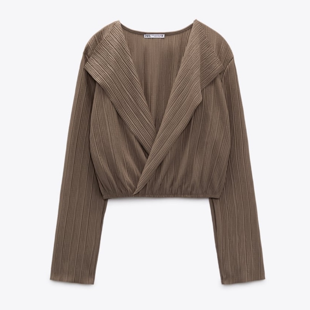 ZARA PLEATED WRAP TOP